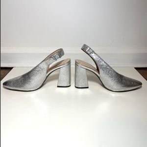 Vince Camuto Silver Slingback Heels size 8.5 - Tashinta